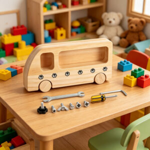 Set Manualidades Madera 9 Pzs: Coches Modelo y Herramientas