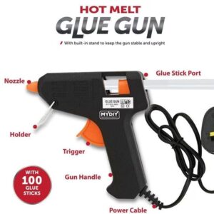 Pistola de Pegamento Caliente Eléctrica DIY + Barras Gratis